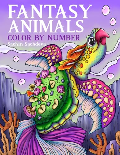 9798328750929: Fantasy Animals: Color by Numbers for Teens and Adults, Coloring Book for stress relief and relaxation (Color by Number Coloring Book for Adults)