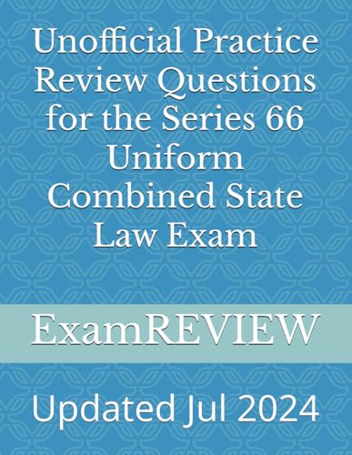 Immagine dell'editore per Unofficial Practice Review Questions for the Series 66 Uniform Combined State Law Exam venduto da Ria Christie Collections