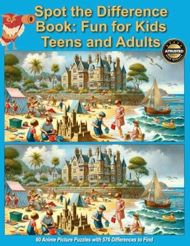9798340002204: Spot the Difference Book: Fun for Kids, Teens and Adults: 60 Anime Picture Puzzles with 576 Differences to Find