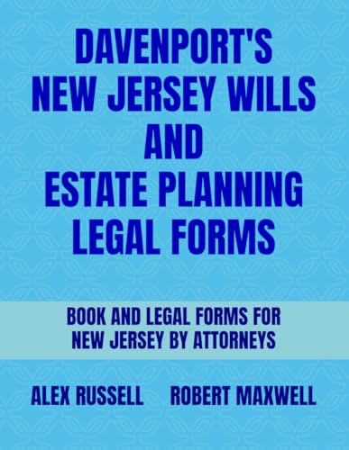 Stock image for Davenport's New Jersey Wills And Estate Planning Legal Forms for sale by California Books