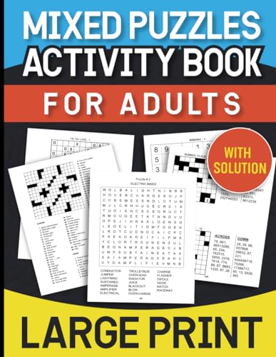 Stock image for Mixed Puzzles Activity Book For Adults: The Fun And Relaxing Brain Game Crossword Sudoku Word Search Tic Tac Logic Place With Solution Large Print for sale by Buchpark