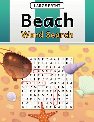 Beispielbild fr Beach Word Search Large Print for Adults : Beach Themed Word Puzzle Book in Large Print for Adults, Seniors and Kids zum Verkauf von Better World Books