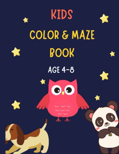 9798376211885: Kids Color & Maze Book Age 4-8: Large coloring pages with fun and easy maze's
