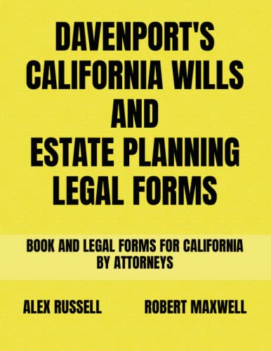 Stock image for Davenport's California Wills And Estate Planning Legal Forms for sale by PBShop.store US