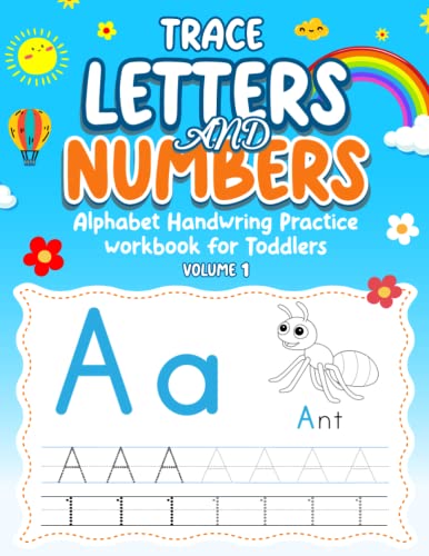 Beispielbild fr Trace Letters and Numbers ? Alphabet Handwriting practice workbook for Toddlers? Volume 1: Cute alphabet tracing pages for toddlers ages 2-4 to learn the letters & numbers. zum Verkauf von Buchpark