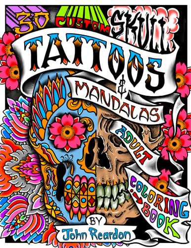 Imagen de archivo de 30 Custom Skull Tattoos and Mandalas: Adult Coloring Book a la venta por California Books