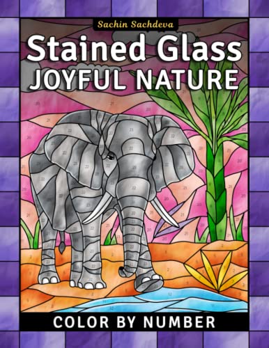 Beispielbild fr Stained Glass Joyful Nature: Color by Number Coloring Book for Adults, Window Designs and Patterns for Relaxation (Stained Glass Coloring Book for Adults) zum Verkauf von medimops