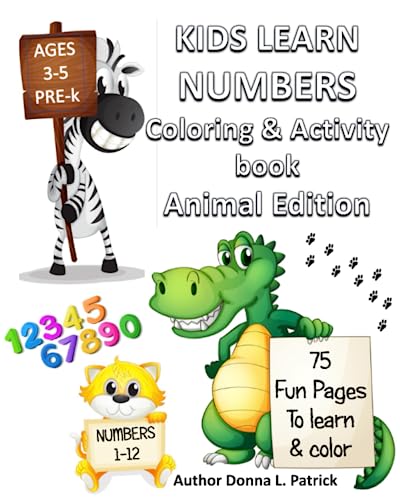 Beispielbild fr Kids Learn Numbers, Coloring & Activity Book: Animal Edition zum Verkauf von GreatBookPrices