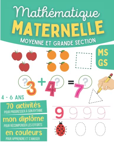 Image d'archives pour Mathmatique Maternelle Moyenne Et Grande Section MS GS 4 - 6 ans: Cahier d'Exercices de Maths avec Jeux et Activits pour Apprendre  Tracer les . l'criture et le calcul en s'amusant) mis en vente par Buchpark