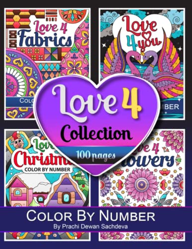 9798417086335: Love 4 Collection -100 Color by Number Adult Coloring Pages: collection of love 4 series books