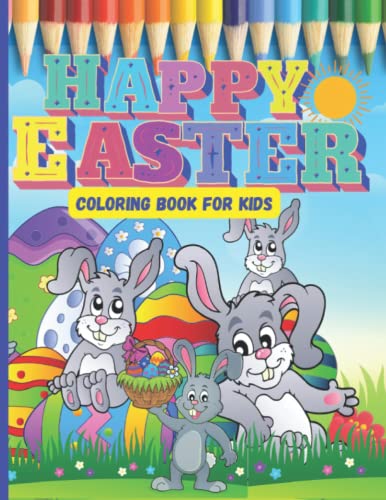 Imagen de archivo de Happy Eater Coloring Books for Kids Aged 4-8: A Great Easter Gift For Kids With Cute Large Print Easter Colouring Patterns Simple Drawings of Bunnies Eggs chicks Lambs a la venta por Ria Christie Collections