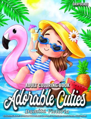 9798441227537: Adorable Cuties: Easy Adult Coloring Books for Women and Kids Featuring Stress Relieving Designs with Cute and Adorable Characters | Perfect Coloring Books for Adults Relaxation and Anxiety Relief