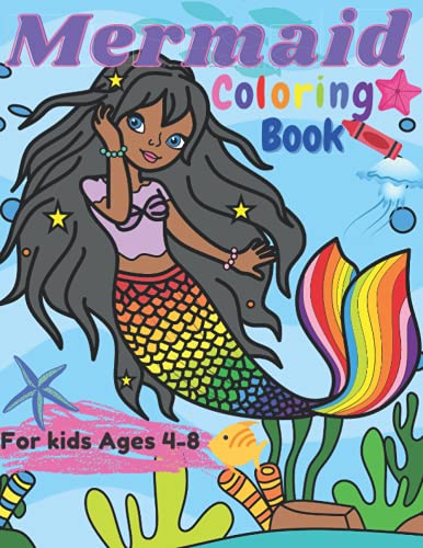 Stock image for Mermaid Coloring Book: Big Jumbo Coloring Books for Kids Ages 4-8, 9-12 Gorgeous and Beautiful Brown Mermaid Girl cover for sale by Big River Books