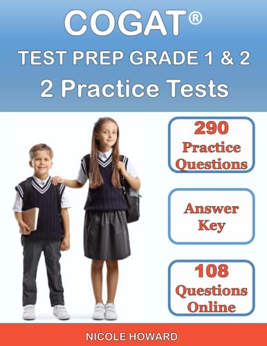 Stock image for COGAT® TEST PREP GRADE1 AND 2: 2 MANUSCRIPTS, COGAT® TEST PREP GRADE 1, COGAT® GRADE 2 TEST PREP, LEVEL 7 AND 8 FORM 7, 290 PRACTICE QUESTIONS, ANSWER KEY, 108 BONUS QUESTIONS ONLINE for sale by HPB-Red