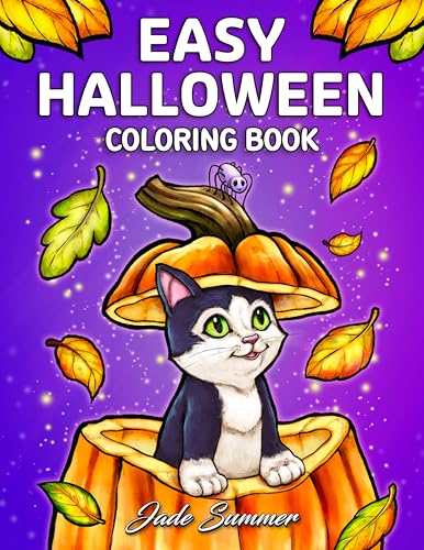 Stock image for Easy Halloween: Large Print Designs for Adults and Seniors with 50 Simple Images to Celebrate Halloween! (Halloween Coloring Books) for sale by clickgoodwillbooks