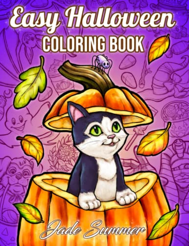 Stock image for Easy Halloween: Large Print Designs for Adults and Seniors with 50 Simple Images to Celebrate Halloween! (Halloween Coloring Books) for sale by MusicMagpie