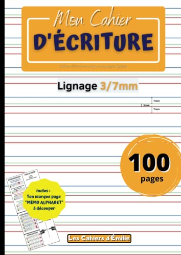 Beispielbild fr Mon cahier d?criture: Carnet pour la pratique de l?criture | 100 pages lignes pour s?exercer  l?criture | Rglure Ciel-Herbe-Terre-Feu adapte . | Format A4 (21x29,7 cm) | Lignes couleurs zum Verkauf von medimops