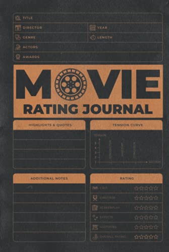 Imagen de archivo de Movie Rating Journal: Hardcover & Hardback Movie Critic Notebook - Movie Review Logbook With Prompts - Film Review Book - Movie Goer Gifts - Movie Critic Gift a la venta por HPB-Emerald
