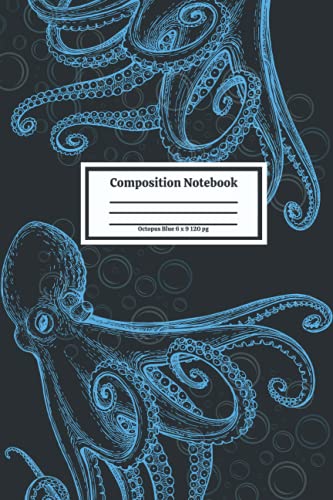 Imagen de archivo de Ocean Composition Notebook:: Sea Life Lined Blue Kracken Journal Gift for Men of Women a la venta por Red's Corner LLC