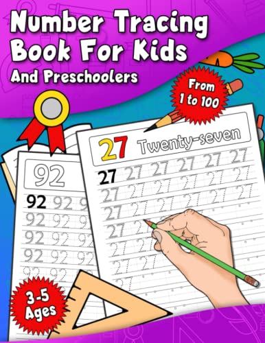 9798497457582: Number Tracing Book For Preschoolers 1-100: Learn To Write And Trace Numbers Workbook From 0 To 100 For Kids Ages 3-5 Year Old Learning Activities | ... & Girls (Handwriting Practice Collection)