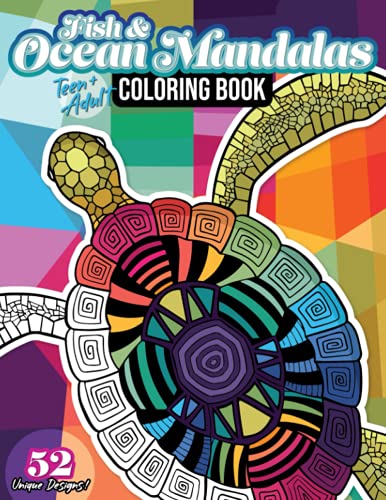 Stock image for Fish Ocean Mandalas Coloring Book: 52 Beautiful and Unique Fish Ocean Mandalas to Color for Relaxation and Stress Relief - 108 Pages 8.5x11 . Adults) (Animal Mandala Coloring Books) for sale by Big River Books