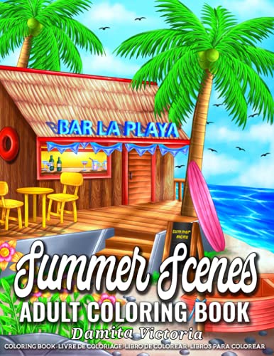 9798503198867: Summer Scenes: Adult Coloring Book Featuring Stress Relieving Summer Scenery Coloring Pages Perfect for Adults Relaxation and Coloring Gift Book Ideas