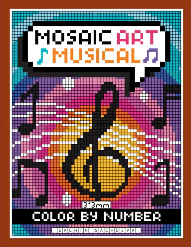 Beispielbild fr Mosaic Art Color By Number: Musical Coloring Book for Adults Relaxation and Stress Relief with 3*3 mm sections zum Verkauf von Buchpark