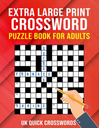 Beispielbild fr Extra Large Print Crossword Puzzle Book for Adults - UK Quick Crosswords: Large Print Puzzles for Adults, Seniors & Elderly zum Verkauf von AwesomeBooks