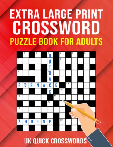 Stock image for Extra Large Print Crossword Puzzle Book for Adults - UK Quick Crosswords: Large Print Puzzles for Adults, Seniors & Elderly for sale by AwesomeBooks