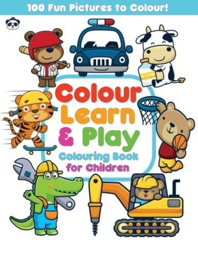 9798541348941: Colouring Book for Children: 100 page colouring book for boys and girls (Colour Learn & Play with Pirate Panda Colouring Books)