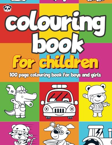 Stock image for Colouring Book for Children: 100 page colouring book for boys and girls (Pirate Panda Colouring Books) for sale by AwesomeBooks