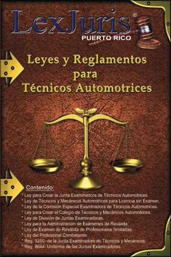 9798549212640: Leyes y Reglamentos para Tcnicos Automotrices. (Profesiones en Puerto Rico) (Spanish Edition)