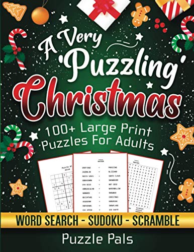 Imagen de archivo de A Very Puzzling Christmas: 100+ Large Print Puzzles For Adults a la venta por KuleliBooks