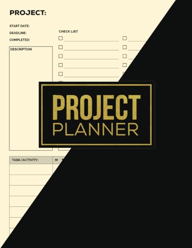 9798554227233: Project Planner: Work Organizer, Project Management Notebook With Checklist, Gantt Chart, Project Journal With Calendar, Schedule, Time, Large 8.5 x ... Follow Up Planning Blank Book For Men, Women