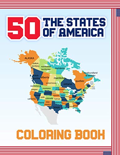 Stock image for 50 The States of America Coloring Book: Fifty State Maps with Capitals & Symbols like Motto Bird Mammal Flower Insect Butterfly or Fruit Perfect Easy for sale by GreatBookPrices