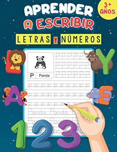 Stock image for Aprender A Escribir Letras Y Numeros 3+ Aos: Un libro de escritura para aprender a trazar letras y nmeros, practicar el alfabeto y el vocabulario de for sale by GreatBookPrices