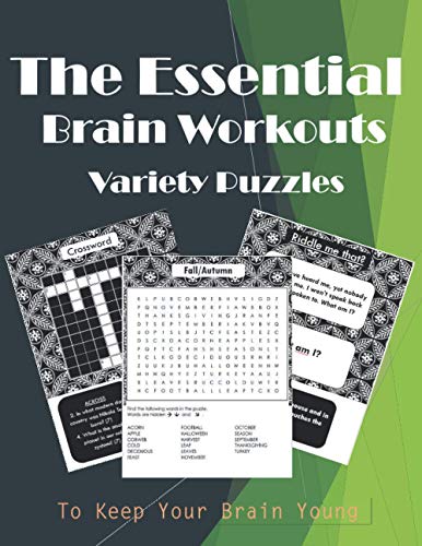 Stock image for The Essential Brain Workouts Variety Puzzles: Word search, Sudoku, Crosswords, Number Blocks, Riddles - Brain teasers for adults for sale by GreatBookPrices