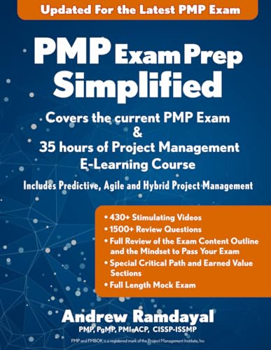 9798590288045: PMP Exam Prep Simplified: Covers the Current PMP Exam and Includes a 35 Hours of Project Management E-Learning Course