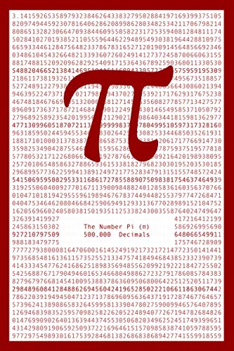 Stock image for The Number Pi (?) ? 500,000 Decimals: Ideal present or gimmick for nerds, number freaks, pi lovers, math, physics, chemistry, computer science, and science students for sale by California Books