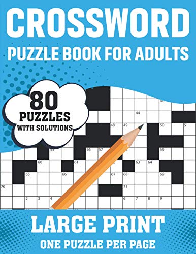 Stock image for Crossword Puzzle Book For Adults: 80 Large Print Brain Relaxing Quick Daily Crossword Puzzles Book For Adults Seniors For Making A Puzzle Journey From Home With Solutions for sale by Ria Christie Collections