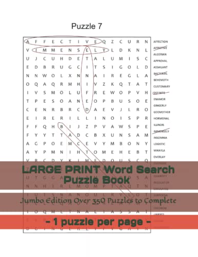 9798599173397: LARGE PRINT Word Search Puzzle Book - 1 puzzle per page - Jumbo Edition Over 350 Puzzles to Complete