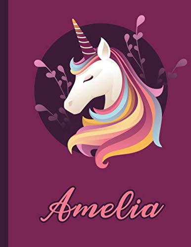 Stock image for Amelia: Personalized Amelia Unicorn Sketchbook Blank Journal gift for Girls birthday Christmas :110 Pages, 8.5x11, Soft Cover, Matte Finish for sale by Buchpark