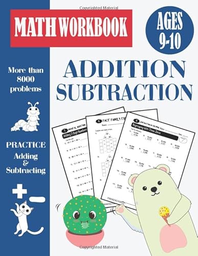 9798634067070: Math Addition And Subtraction Workbook Grade 4: Double Digit And Multi Digit Addition and subtraction With Regrouping Activities, Worksheets Practice Tests, Ages 9-10, Year 5