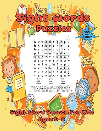 Imagen de archivo de Sight Words Puzzles 300 High Frequency Sight Words for Kids ages 68 Sight Words Word Search for Kids a la venta por PBShop.store UK