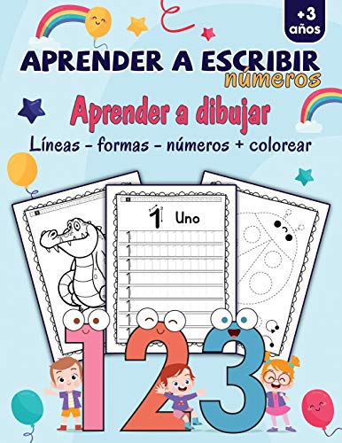 Mi Libro De Escritura Números: Libro de actividades para niños: A partir de  los 3 años - Aprender a escribir los numeros para niños de una manera div  (Paperback)