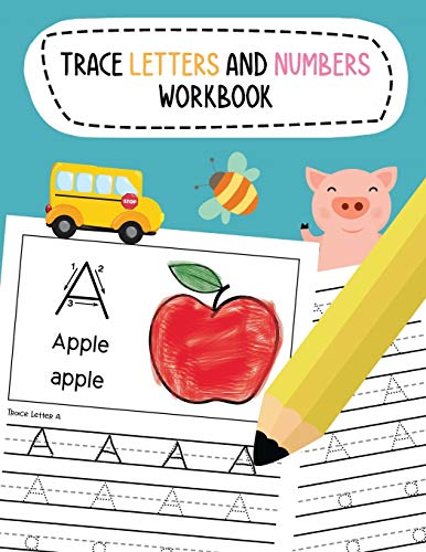 9798649331258: Trace Letters and Numbers Workbook: Learn To Write Alphabet A-Z (Uppercase and Lowercase) and Number 1-10 Writing Practice for Pre K, Kindergarten, and Kids Ages 3-5: 4