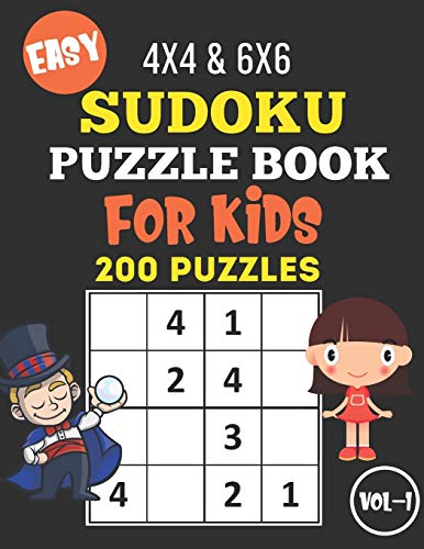 Easy Sudoku Puzzle Book for Kids: Brain Games 200 Sudoku Puzzle Books 4x4  and 6x6 for Kids, Toddlers, Boys, Girls Age 4 to 8 with Solutions - Sudoku  Puzzles Book for Beginners (