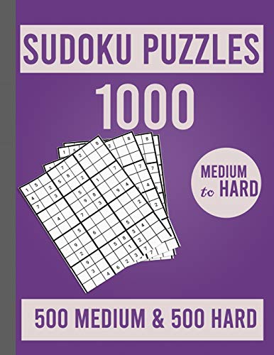 Imagen de archivo de 1000 Sudoku Puzzles 500 Medium & 500 Hard: Large Print Sudoku Puzzle Book for Adults from Easy to Hard a la venta por GreatBookPrices