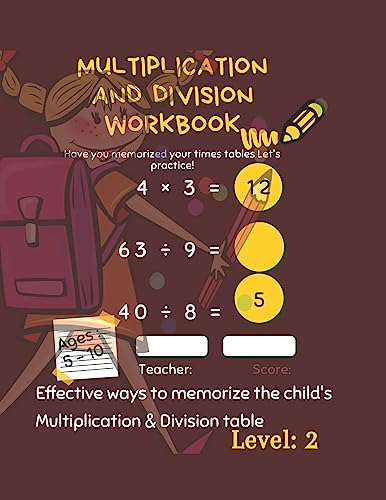 Imagen de archivo de Multiplication and Division Workbook: Success with Multiplication & Division Grade 3-4. Math Drills, Digits 1-12.Multiplication and Division Workbook a la venta por GreatBookPrices