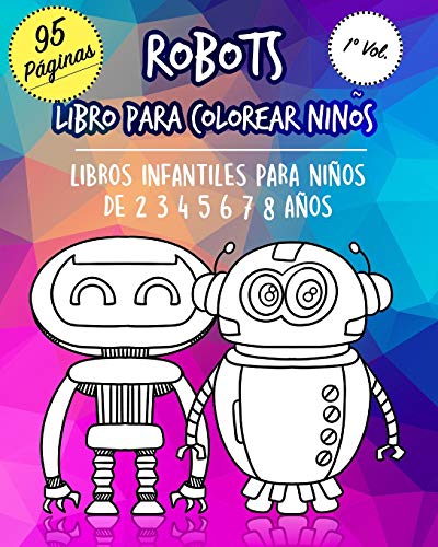 Robots Libro para colorear niños: Robot para niños libros